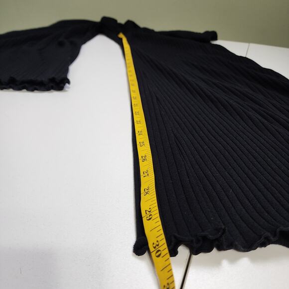 Savage X Fenty Womens Thicc Rib Wide-Leg Pant Size‎ Medium Black Caviar Lounge - Picture 9 of 10